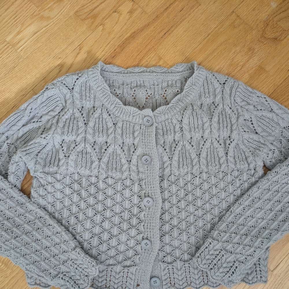 Gray Knite Women's Cropped Cardigan